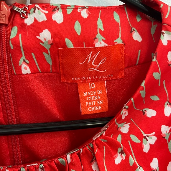 Red Ruffled Midi Dress - Picture 5 of 9